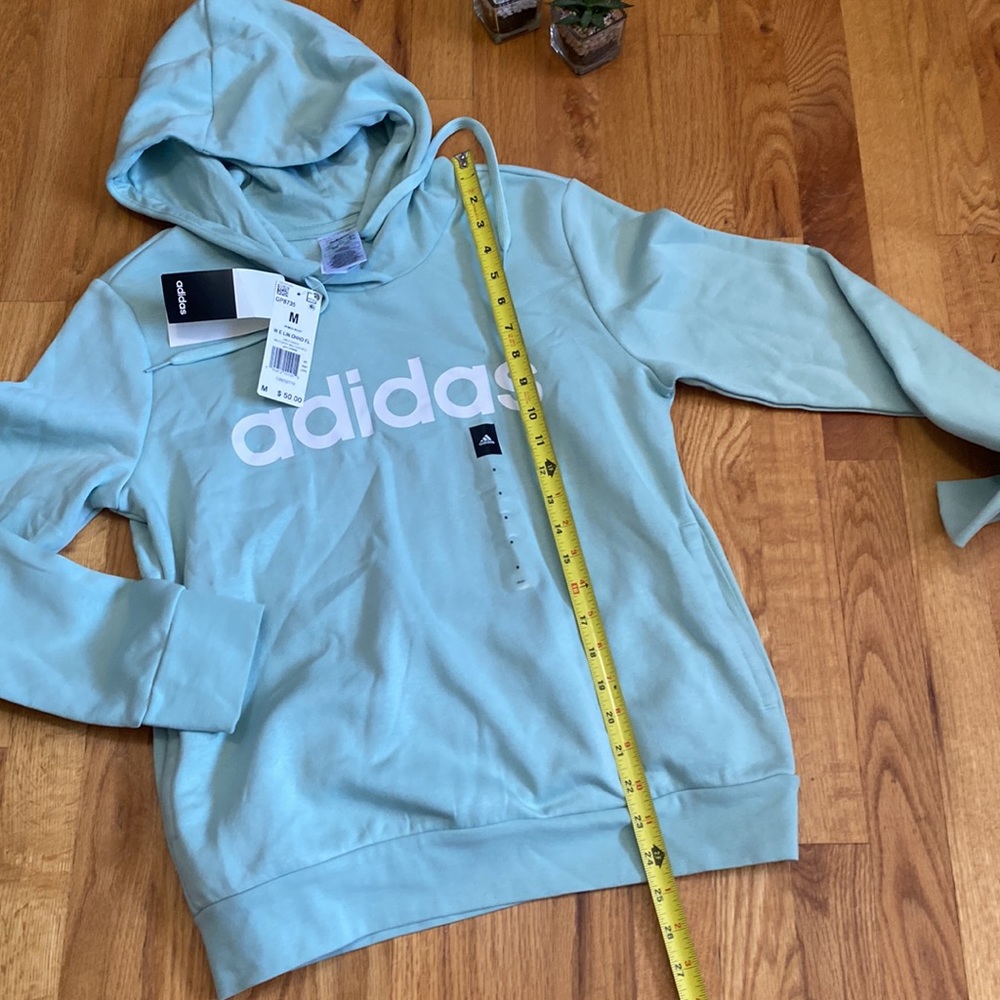 NWT Adidas Hoodie Sweatshirt Medium Mint Green Medium - Picture 7 of 8